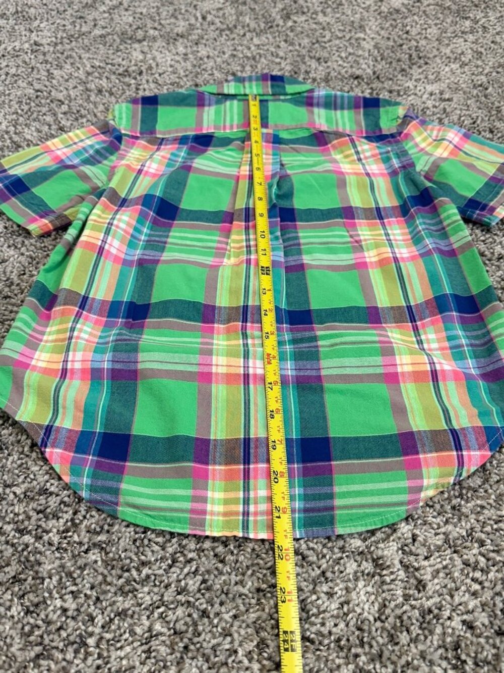 Ralph Lauren Short Sleeve Button Up Collared Plaid Shirt Boy's Size S - Picture 8 of 9
